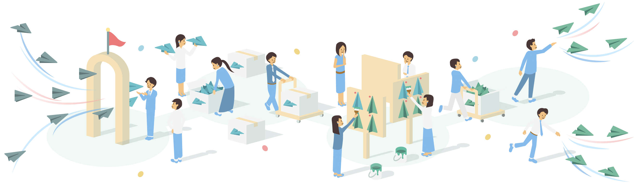 Tayoriのコンセプトを表すイラスト（デスクトップ版）